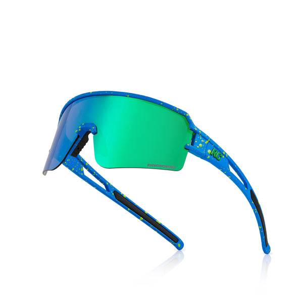 RoadRunner 2.0 | Blue Splash Frame & Polarised Green Lens| Road Running